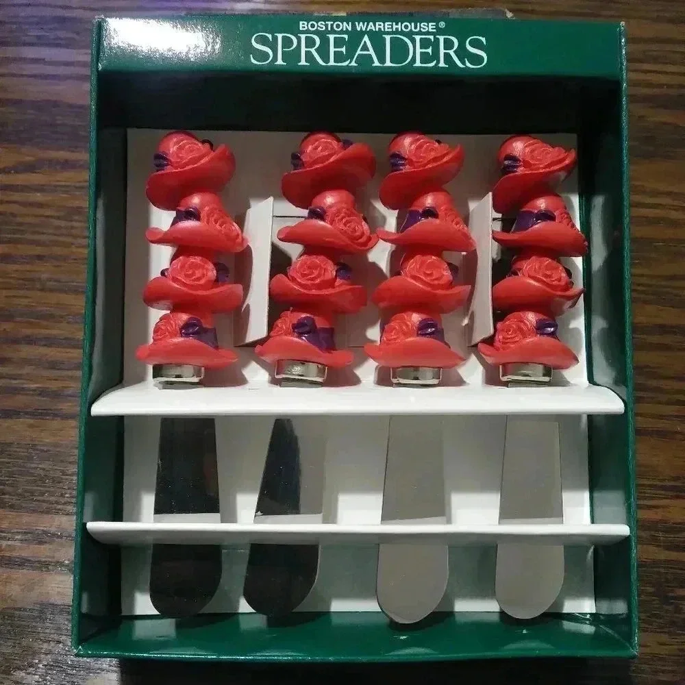 Boston Warehouse Designer Hat cheese Spreaders 4pc